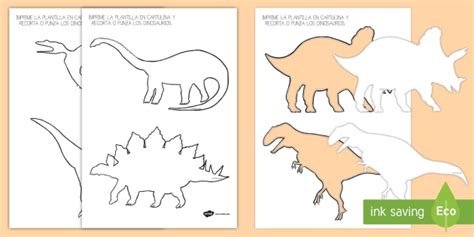 Plantillas de dinosaurios con dibujos para infantil | Twinkl