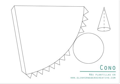 Plantillas de figuras geométricas: Cono y pirámides