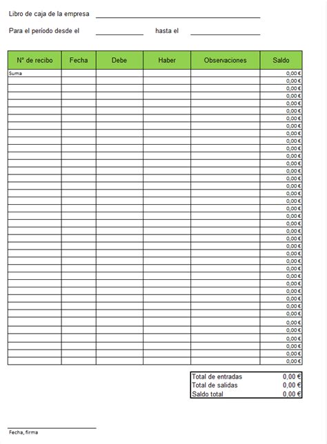 Plantillas de libros de caja en Excel gratuitas IONOS