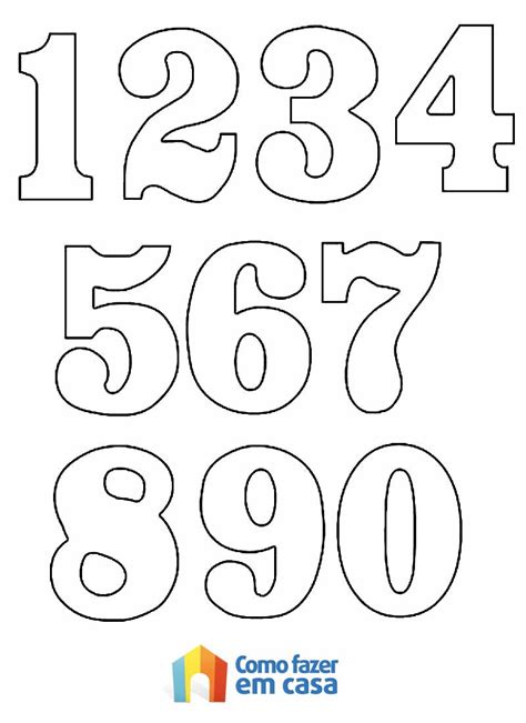 Plantillas de numeros grandes para imprimir | Molde de números, Numeros ...