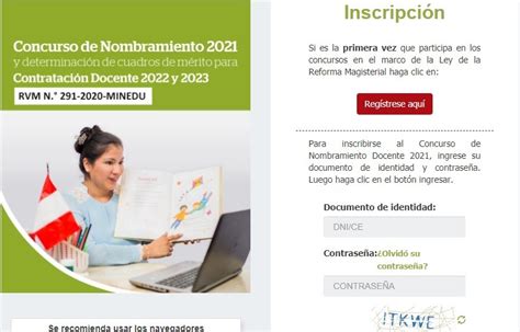 Plataforma de Inscripción | Nombramiento docente 2021 | MINEDU Peru ...