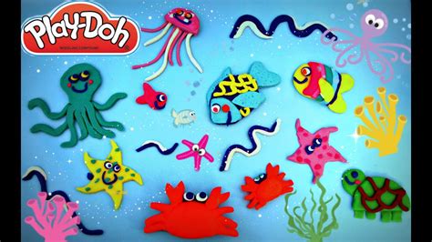Play Doh Animales del Mar \ crea tu propia pecera   YouTube