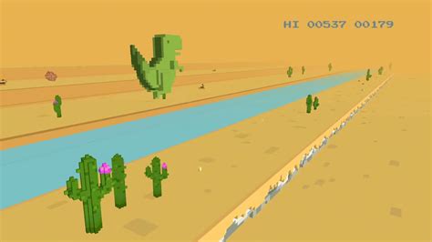 Playing Chrome Dinosaur 3D Game | Chrome Dinosaur Game   YouTube