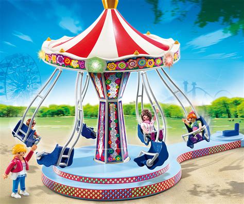 Playmobil Amusement Park   Flying Swings     Fat Brain Toys