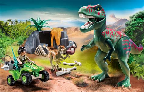 Playmobil Dinos 9231, Upptäckarfyrhjuling med T Rex   Hem ...