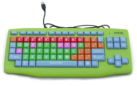 Plugable USB Kids Computer Keyboard with Extra Large Color ...