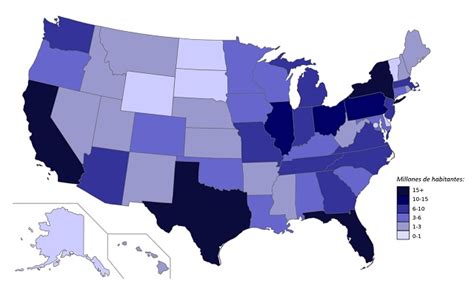 Población de los estados de Estados Unidos | Saber es práctico