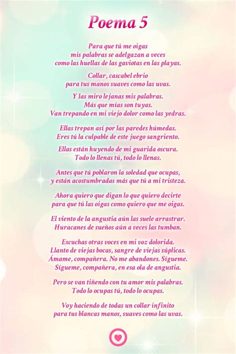 poema 5 pablo neruda | REFLEXIONAR EN EL CAMINO | Poemas ...