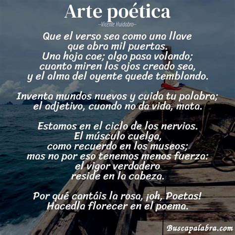 Poema Arte poética de Vicente Huidobro   Análisis del poema