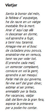 Poema Viatjar de Joan Josep Roca Labèrnia. | Poemas
