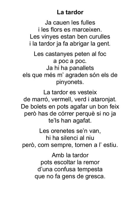 Poesia De La Tardor En Català
