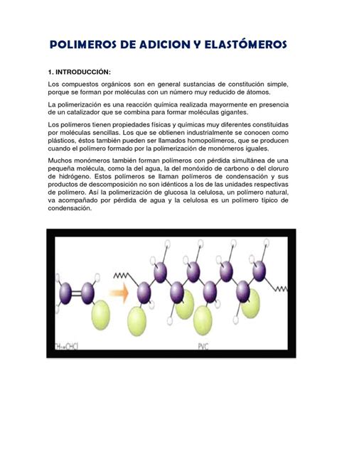 Polimeros de Adicion y Elastómeros | Nylon | Polímeros | Prueba ...