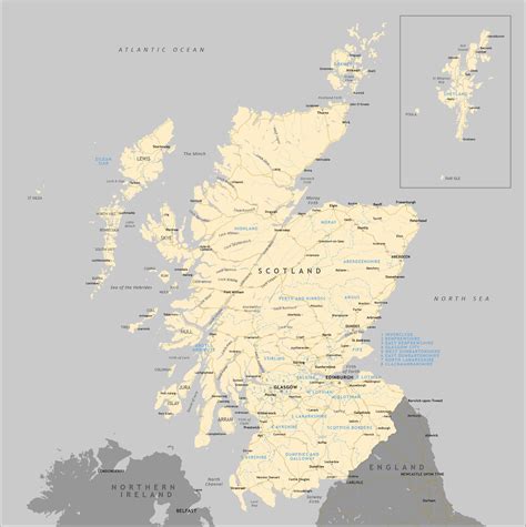 Political map of Scotland   royalty free editable vector ...