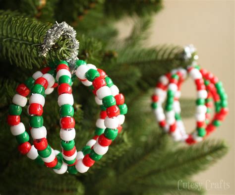 Pony Bead Christmas Ornaments   Cutesy Crafts