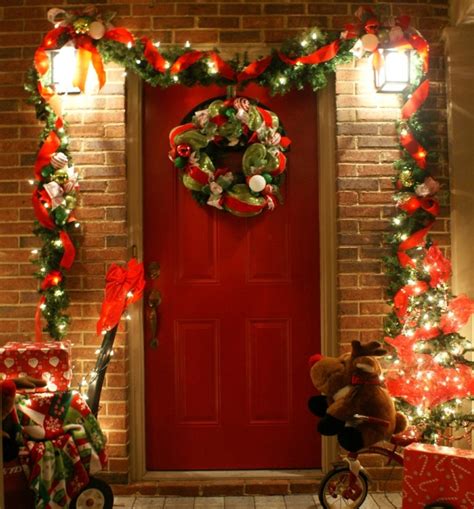 Porche puerta de entrada ideas de decoración navideña
