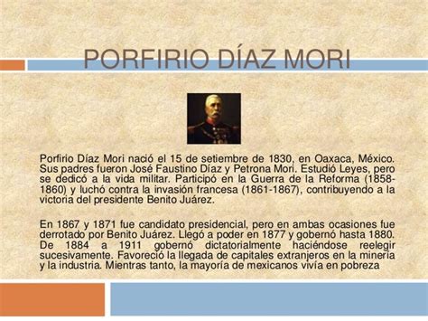 Porfirio Diaz Biografia / Porfirio Diaz Quien Fue Biografia Que Hizo ...