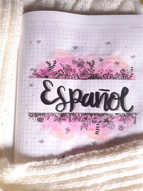 Portada cuaderno español | Portadas de cuadernos, Portada de cuaderno ...