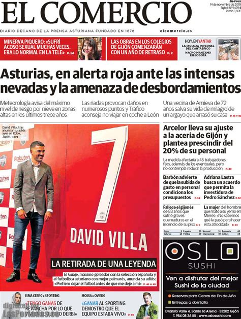 Portada del diario El Comercio del día 14/11/2019 – News ...