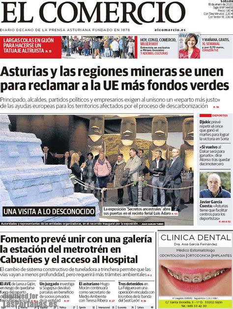 Portada del diario El Comercio del día 18/01/2020 – News ...
