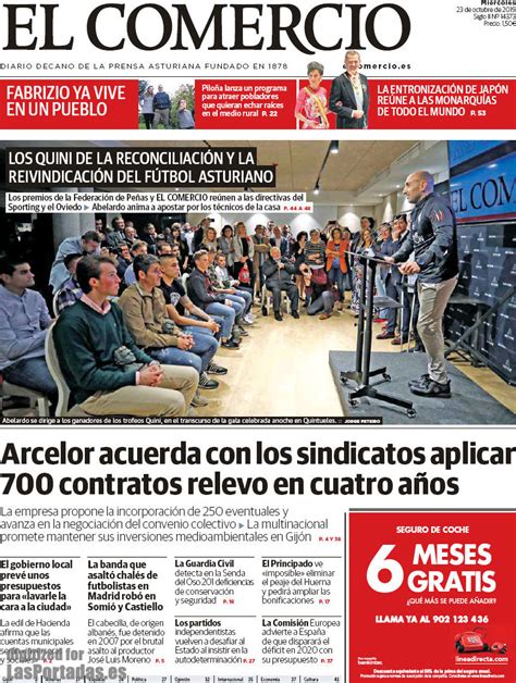 Portada del diario El Comercio del día 23/10/2019 – News ...