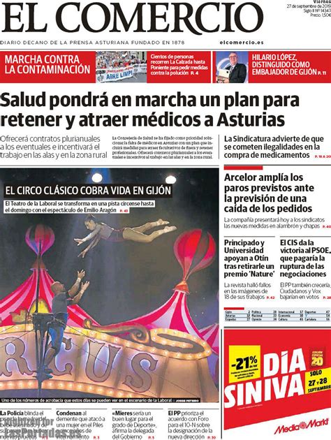 Portada del diario El Comercio del día 27/09/2019 – News ...