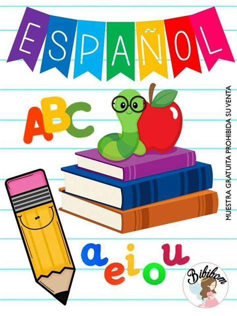 Portada español | Caratulas para cuadernos escolares, Etiquetas ...