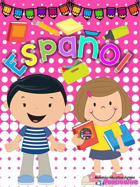 Portada español | Caratulas para cuadernos escolares, Manualidades ...