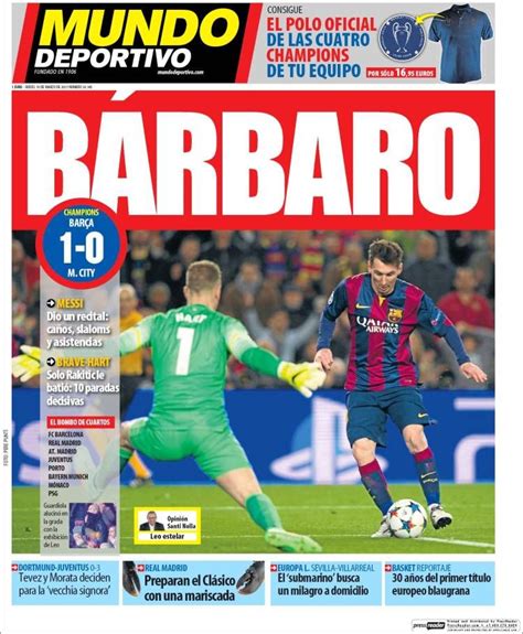 Portada Mundo Deportivo 19/03/2015 | Portadas, Deportes ...