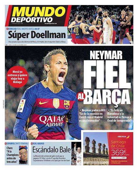 Portada Mundo Deportivo: Neymar fiel al Barça   FC Barcelona Noticias