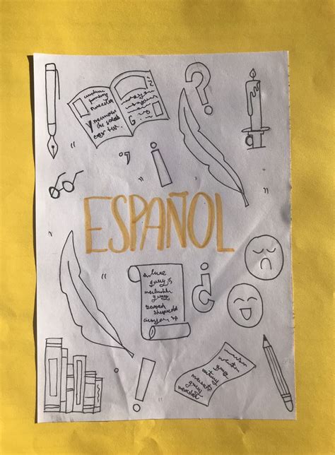 Portada para cuadernos de español | Bullet journal school, Lettering ...