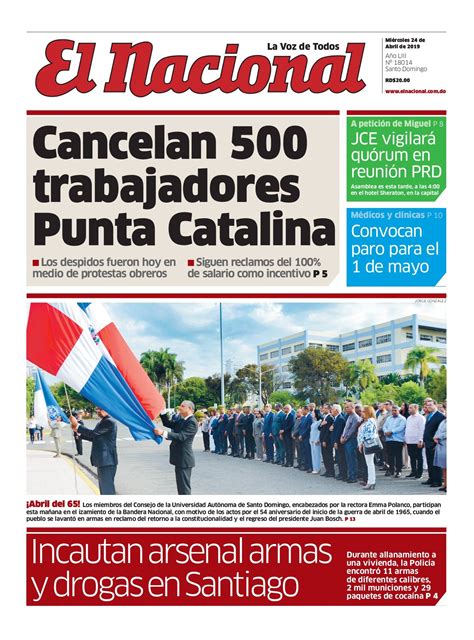 Portada Periódico El Nacional, Miércoles 24 Abril 2019 ...