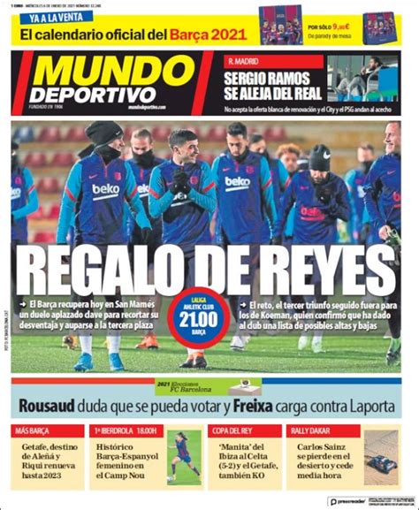 Portadas de la prensa deportiva: 6 de enero de 2021 :: Info Biwenger