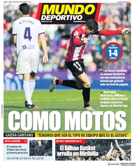 Portadas de la prensa deportiva: 9 de marzo de 2020 :: Info Biwenger