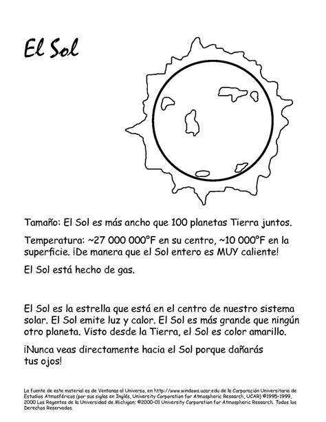 Portal Escuela Dibujo para pintar EL SOL y los planetas ...