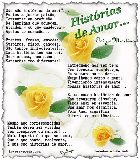 PORTUGUÊS: Histórias de Amor – Poema de Oriza Martins ...