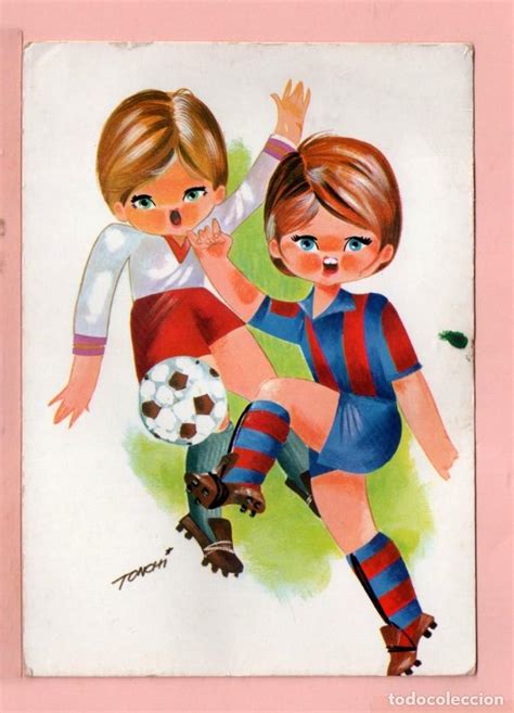 postal de dibujo niños jugando futbol dibujo t   Comprar ...