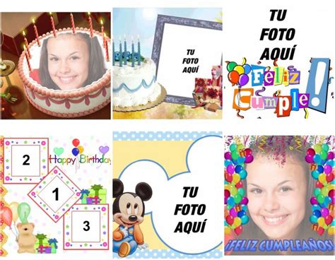 Postales de cumpleaños para niños con tus fotos   Fotoefectos