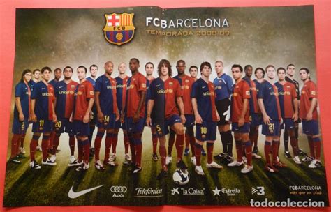 Poster fc barcelona 08/09 plantilla liga futbol   Vendido en Venta ...