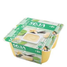 Postre de soja sabor vainilla Carrefour pack de 4 unidades de 100 g ...