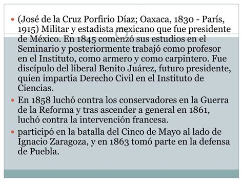 PPT   Biografía Porfirio Diaz PowerPoint Presentation   ID:1986726