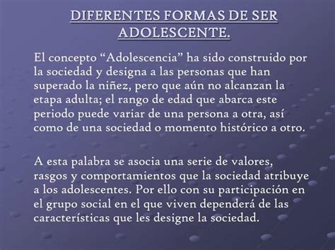 PPT   DIFERENTES FORMAS DE SER ADOLESCENTE. PowerPoint Presentation ...