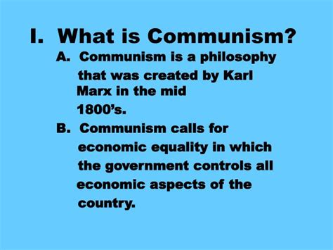 PPT   I. What is Communism? PowerPoint Presentation, free download   ID ...