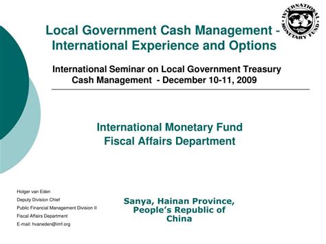 PPT   International Monetary Fund Fiscal Affairs ...