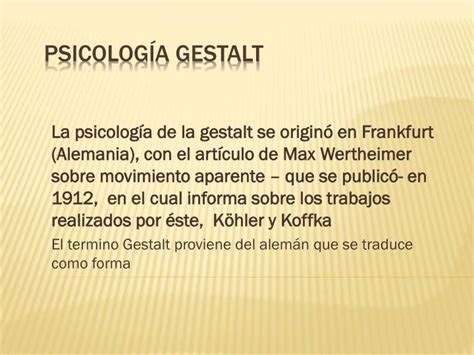 PPT   Psicología Gestalt PowerPoint Presentation, free download   ID ...