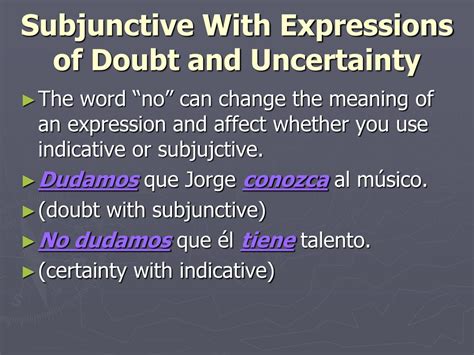 PPT   Subjunctive With Expressions of Doubt and ...