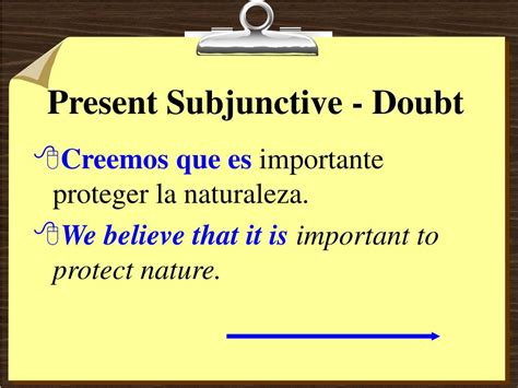 PPT   The Present Subjunctive with Expressions of Doubt ...