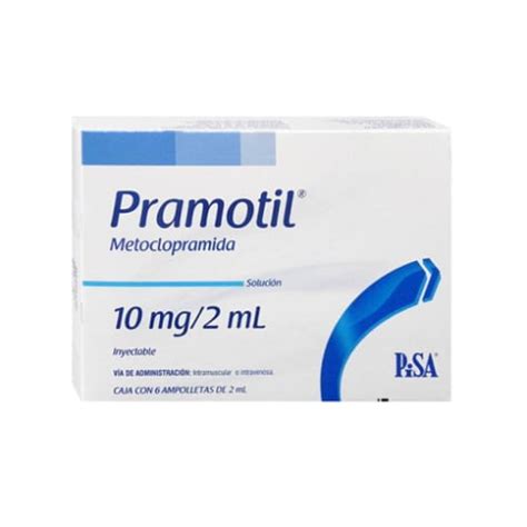 Pramotil metoclopramida 10 mg solución inyectable 6 ampolletas 2 ml ...