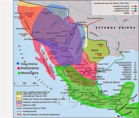 precolombino SIGLO XIX: Mapa de América del Norte con división política ...