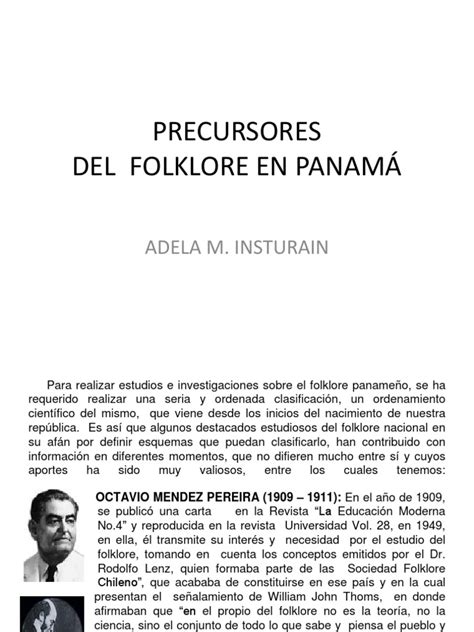 precursoresdelfolklore 110322172531 phpapp01 | Folklore | Panamá