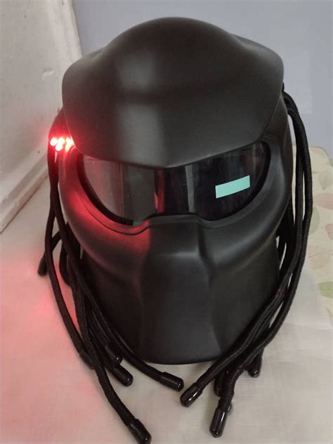 Predator Helmet Motorcycle Full Face LED Lights Motocross ...